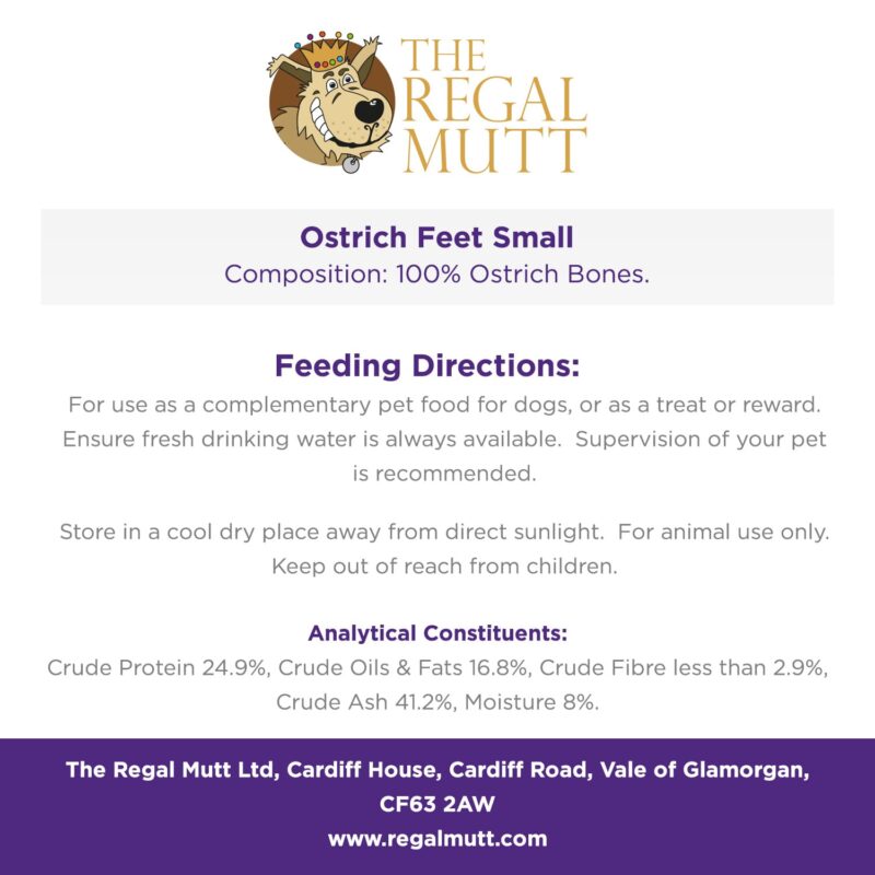 Ostrich - Feet Small - Bag of 5 - directions