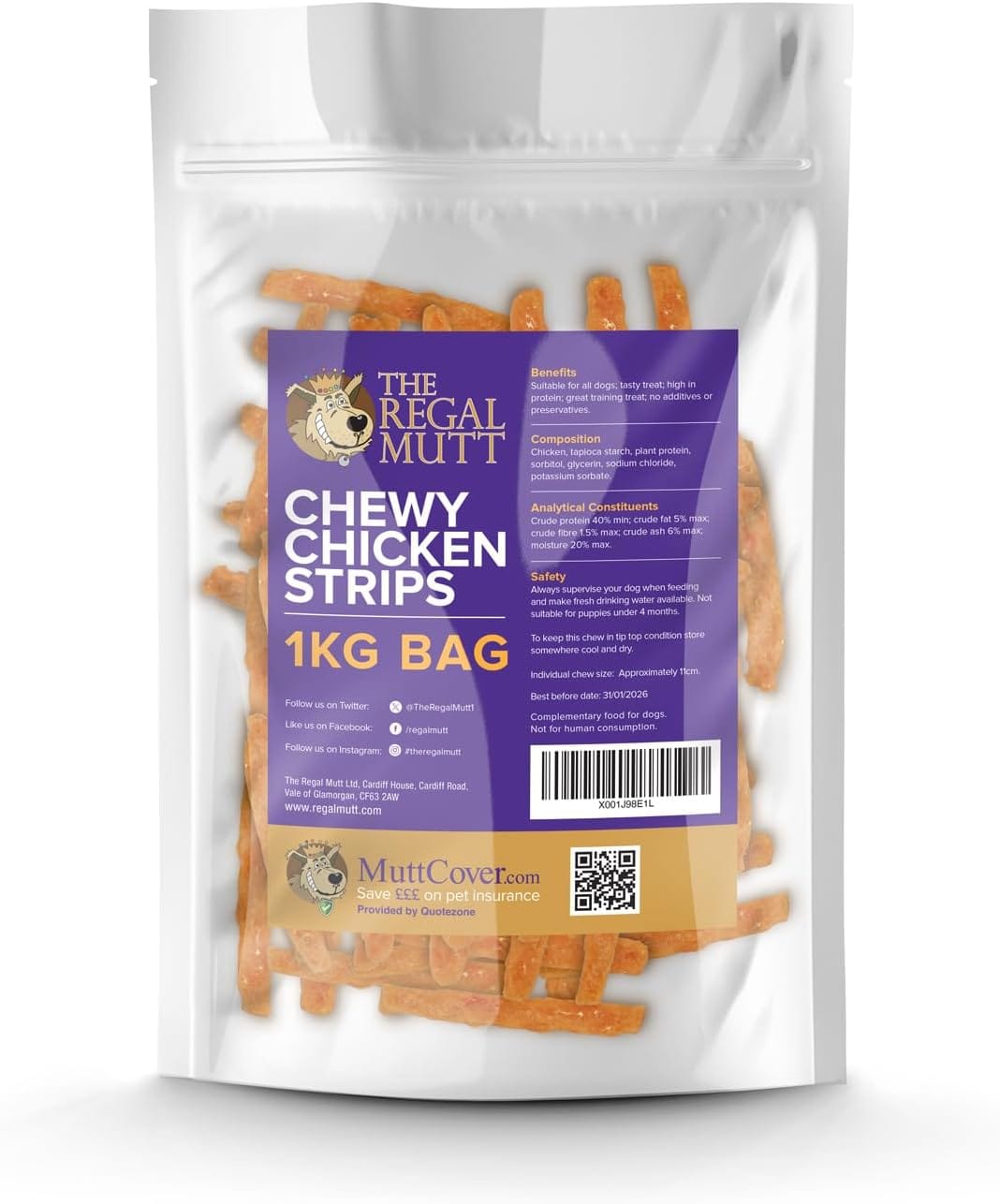 Chewy Chicken Strips - 1kg Bag - Image 8