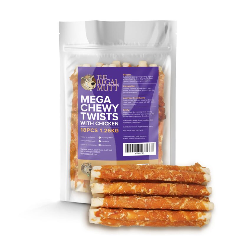 Mega Chewy Twists with Chicken - Bag of 18