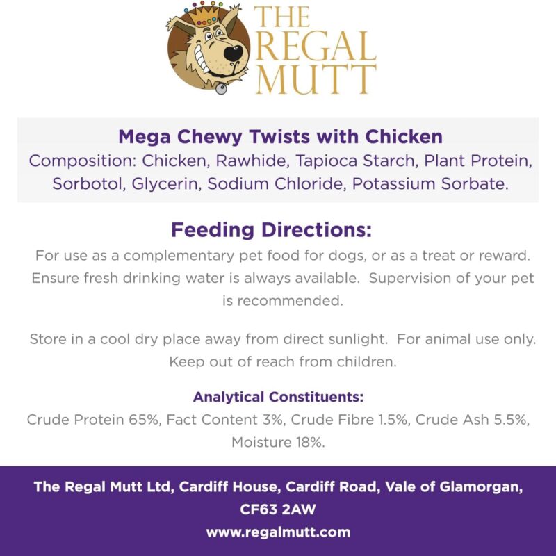 Mega Chewy Twists with Chicken – Bag of 18 (1.25kg) - Image 6