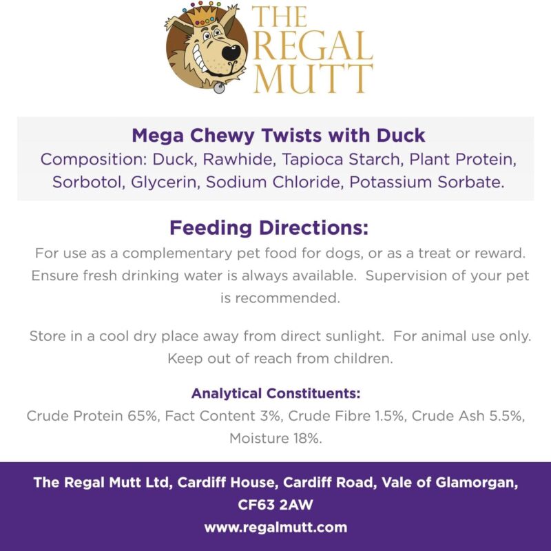 Mega Chewy Twists with Duck – Bag of 18 (1.25kg) - Image 6