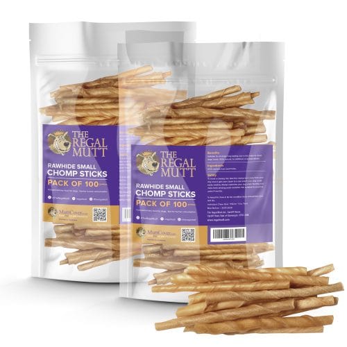 Rawhide Chomp Sticks - 100 Chews (2 Bags)