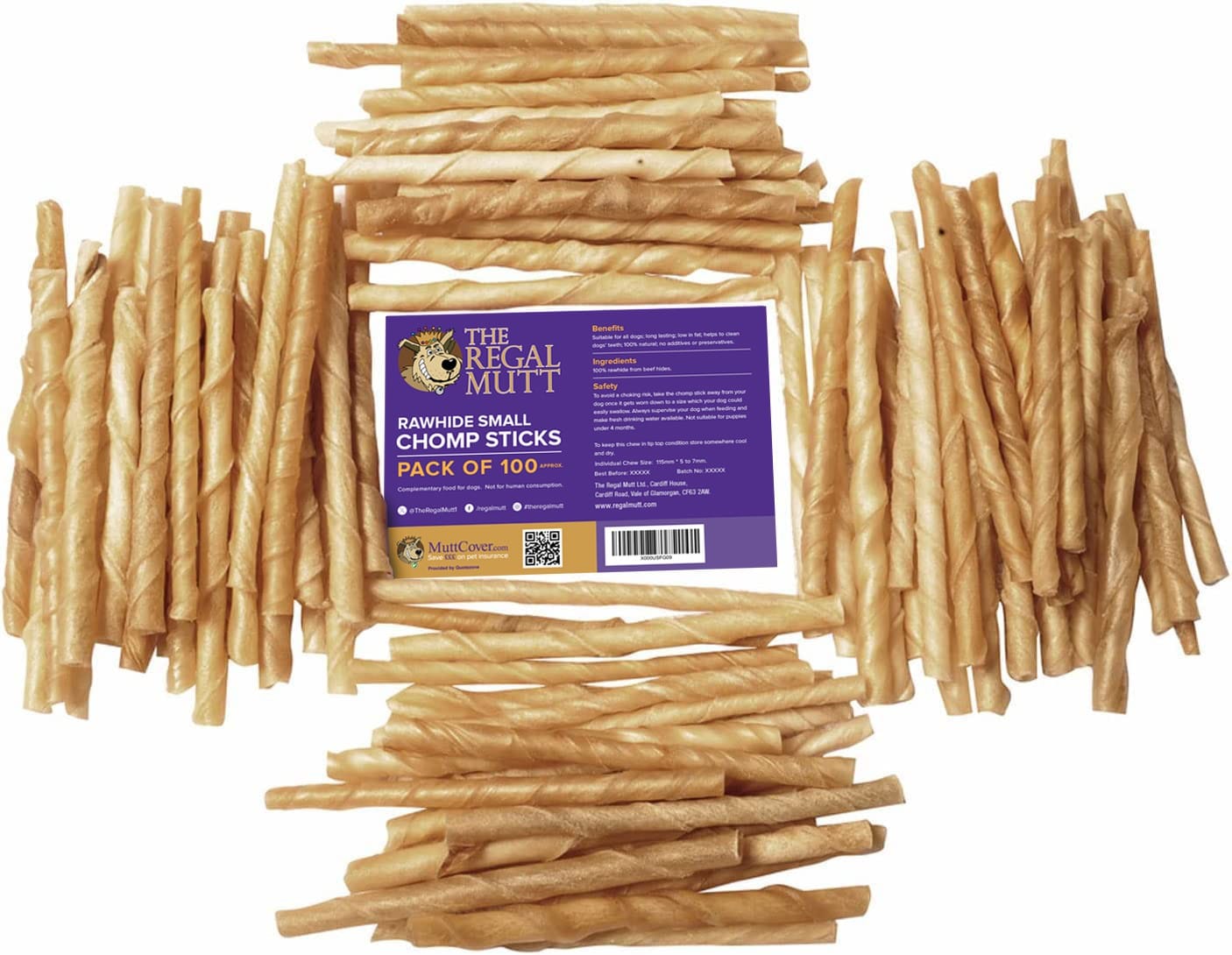 Rawhide Chomp Sticks – Pack of 100 - Image 2