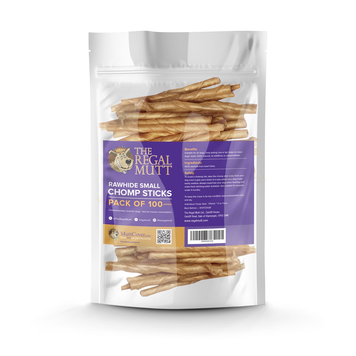 Rawhide Chomp Sticks – Pack of 100 - Image 7