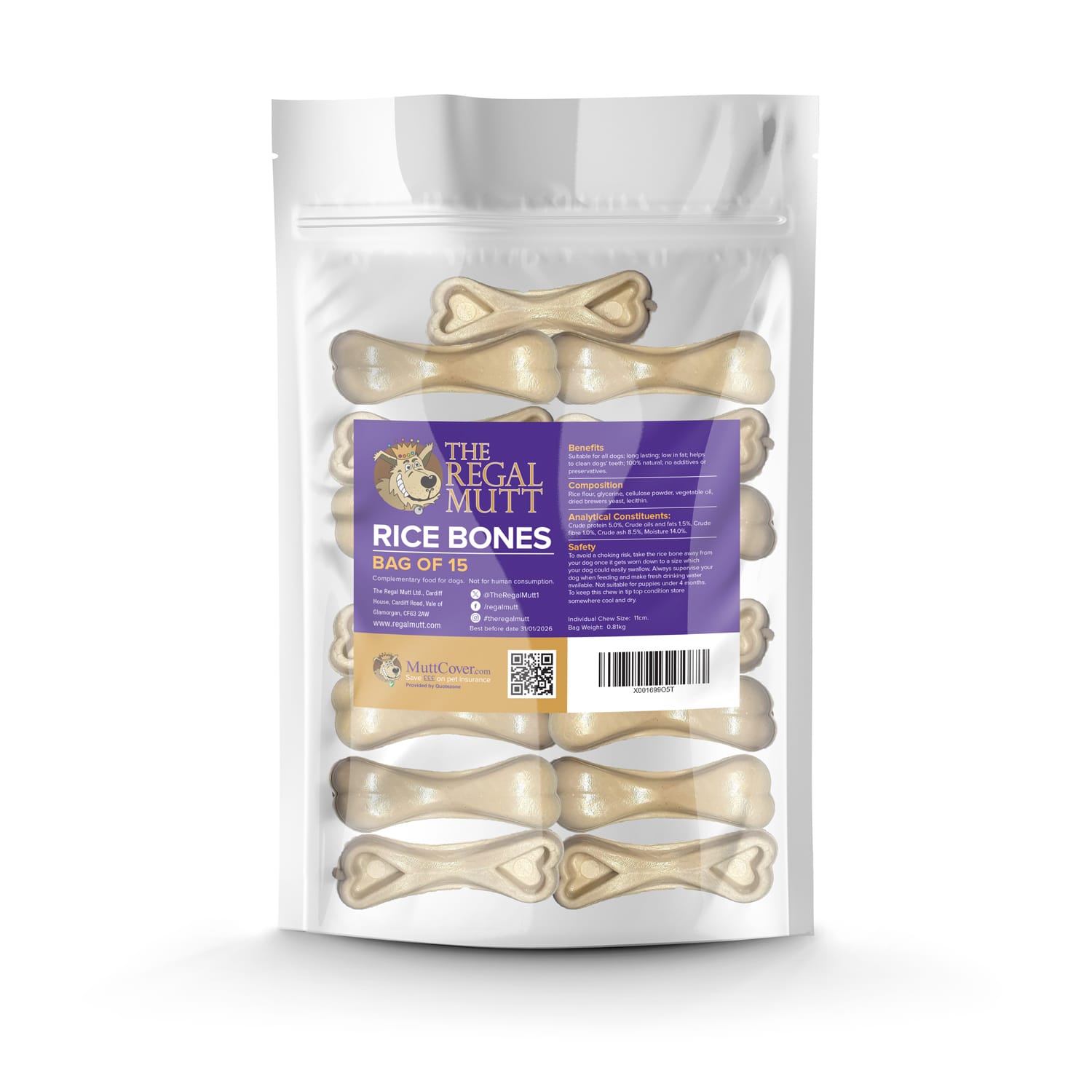Rice Bones for Dogs - Bag of 15 - Image 7