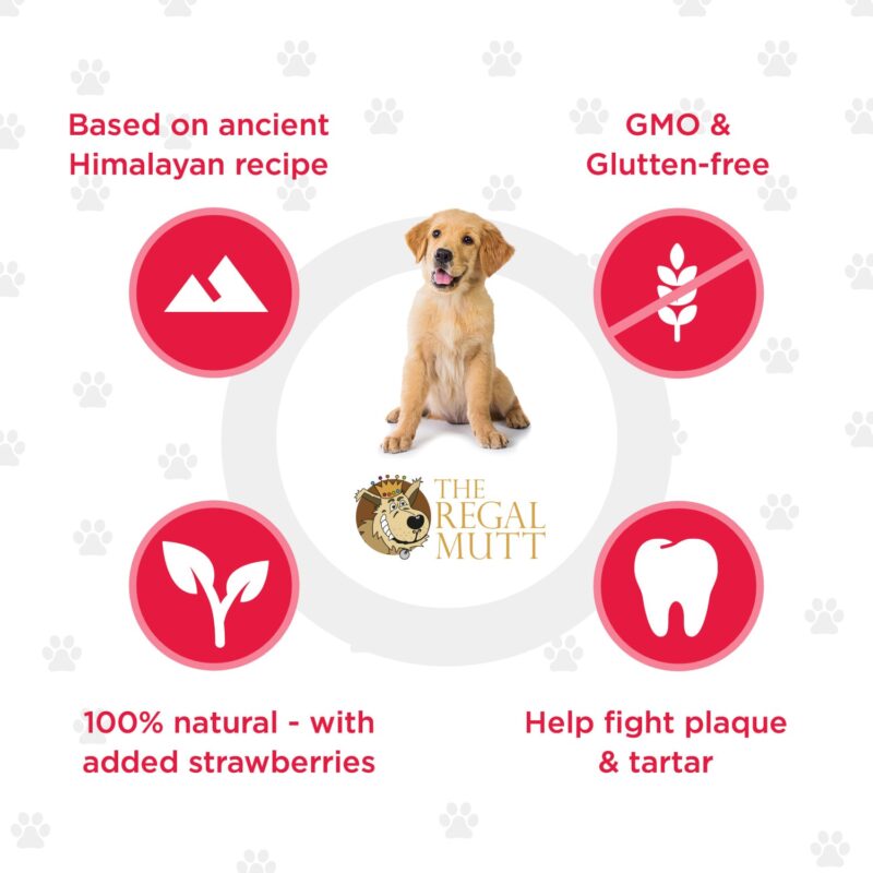 Himalayan Yak Chews - Strawberry Flavour - Medium - Bag of 1 - Image 3