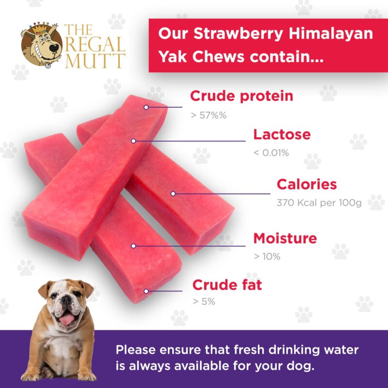 Himalayan Yak Chews - Strawberry Flavour - Medium - Bag of 1 - Image 4