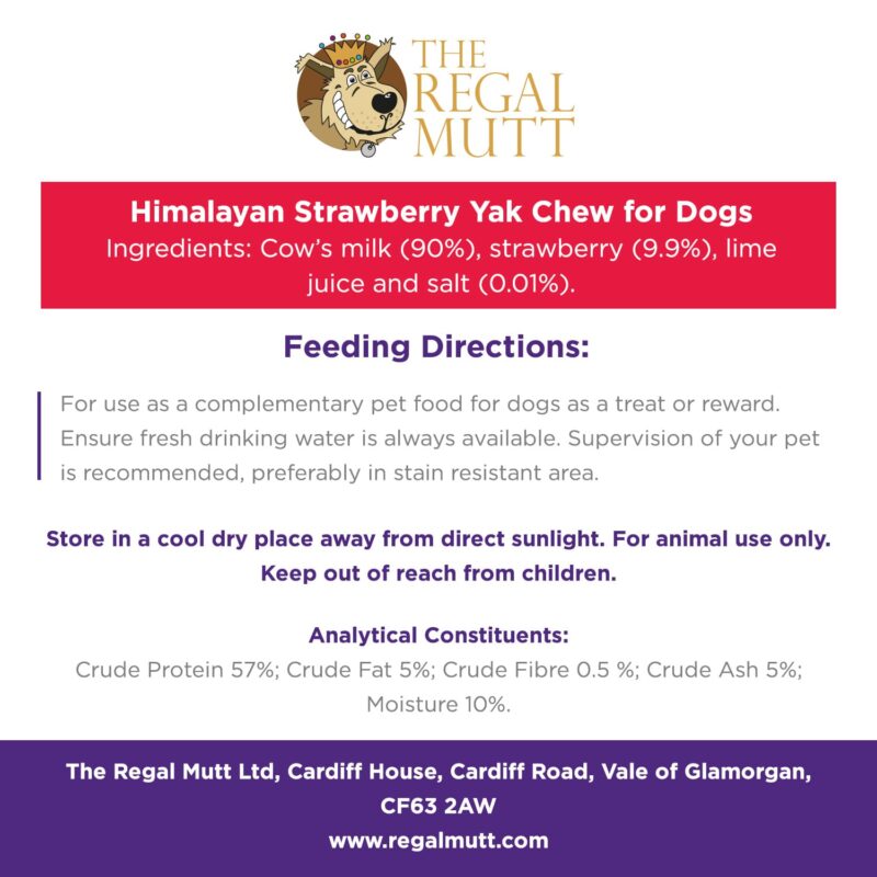 Himalayan Yak Chews - Strawberry Flavour - Medium - Bag of 1 - Image 6
